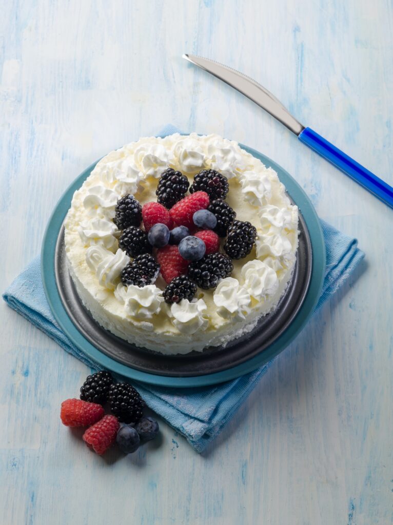ice cream cake with mix berries